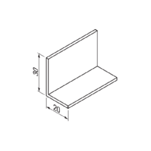 Hoeklijn 20x30x2